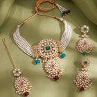 Kundan Multi Colour Choker Jewellery Set for Women