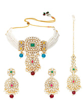 Kundan Multi Colour Choker Jewellery Set for Women