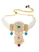 Kundan Multi Colour Choker Jewellery Set for Women