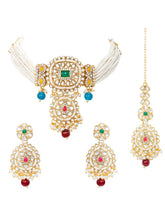 Kundan Multi Colour Choker Jewellery Set for Women