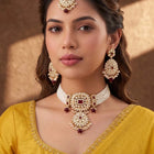 Kundan Ruby Pearl Choker Jewellery Set for Women