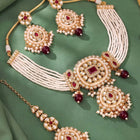 Kundan Ruby Pearl Choker Jewellery Set for Women