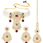 Kundan Ruby Pearl Choker Jewellery Set for Women