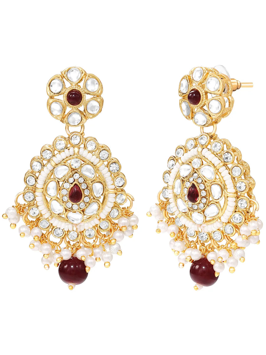 Kundan Ruby Pearl Choker Jewellery Set for Women