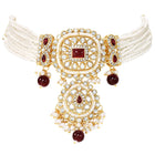 Kundan Ruby Pearl Choker Jewellery Set for Women