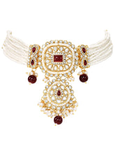 Kundan Ruby Pearl Choker Jewellery Set for Women