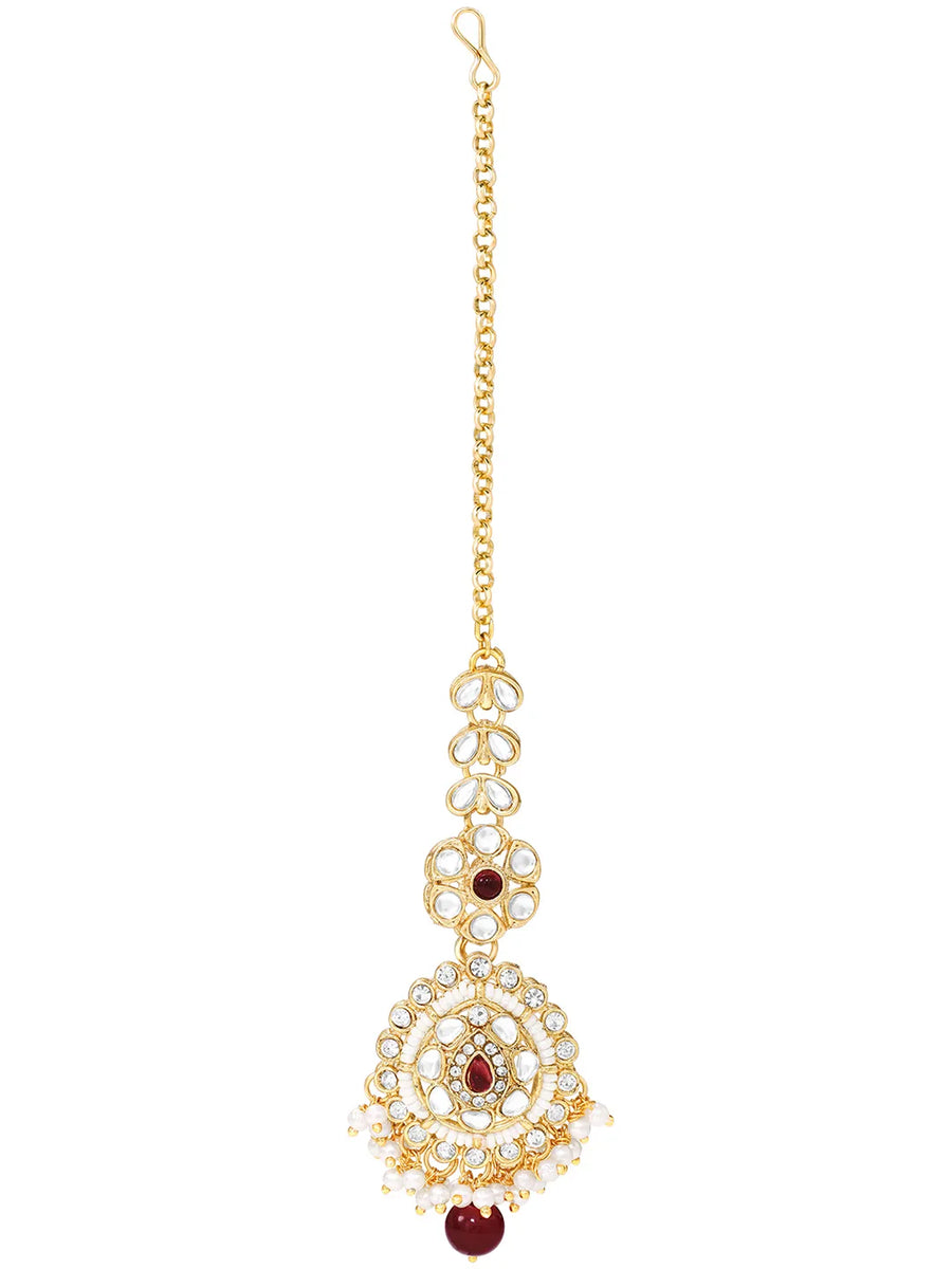 Kundan Ruby Pearl Choker Jewellery Set for Women