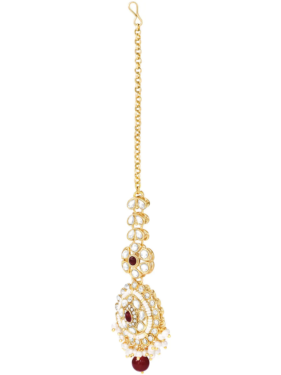 Kundan Ruby Pearl Choker Jewellery Set for Women