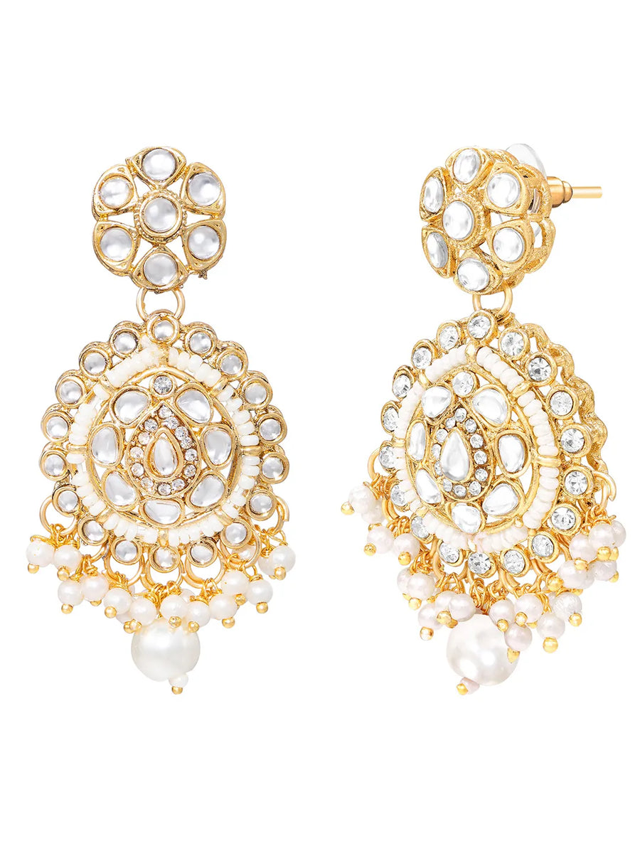 Kundan White Pearl Choker Jewellery Set for Women