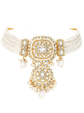 Kundan White Pearl Choker Jewellery Set for Women