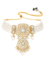 Kundan White Pearl Choker Jewellery Set for Women