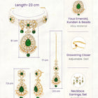 Gold Plated Royal Pearl Kundan Green Choker set