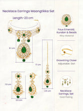 Gold Plated Royal Pearl Kundan Green Choker set