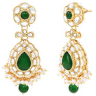 Gold Plated Royal Pearl Kundan Green Choker set