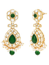 Gold Plated Royal Pearl Kundan Green Choker set