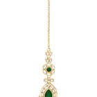 Gold Plated Royal Pearl Kundan Green Choker set