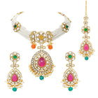 Gold Plated Royal Kundan Multi colour Choker set