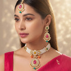 Gold Plated Royal Kundan Multi colour Choker set