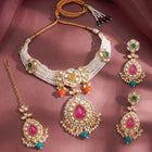Gold Plated Royal Kundan Multi colour Choker set
