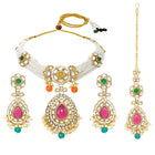 Gold Plated Royal Kundan Multi colour Choker set