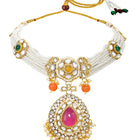 Gold Plated Royal Kundan Multi colour Choker set