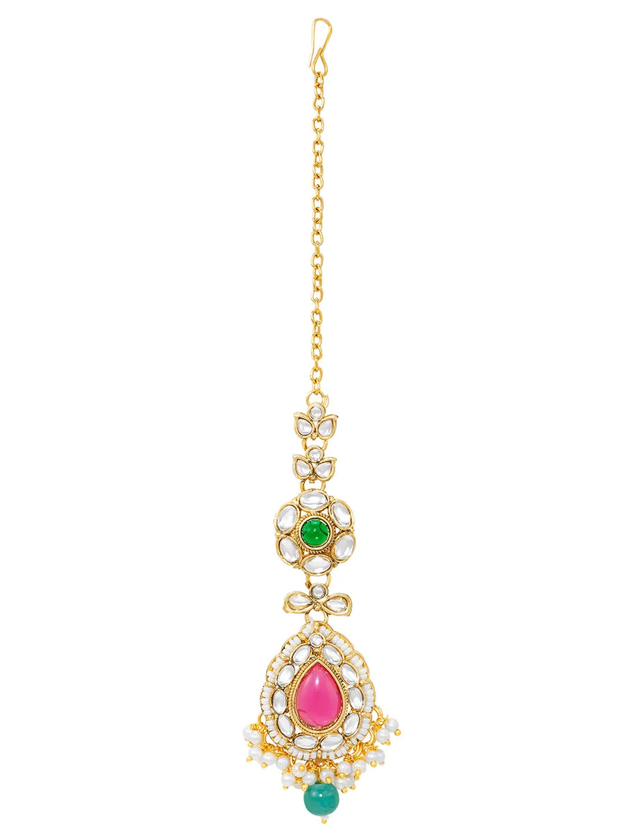 Gold Plated Royal Kundan Multi colour Choker set