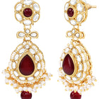Gold Plated Royal Pearl Kundan Maroon Choker set