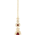 Gold Plated Royal Pearl Kundan Maroon Choker set