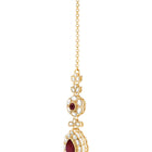 Gold Plated Royal Pearl Kundan Maroon Choker set