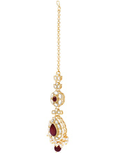 Gold Plated Royal Pearl Kundan Maroon Choker set