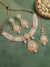 Gold Plated Royal Pearl Kundan Choker set