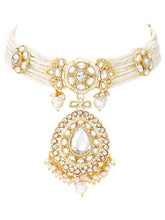 Gold Plated Royal Pearl Kundan Choker set