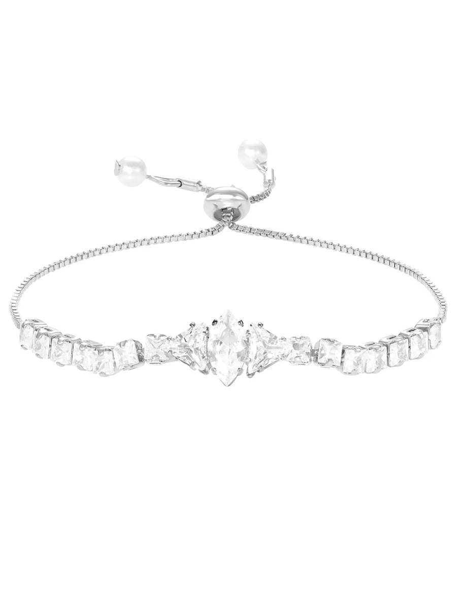 Rodium Plated Couture Bow Bracelet