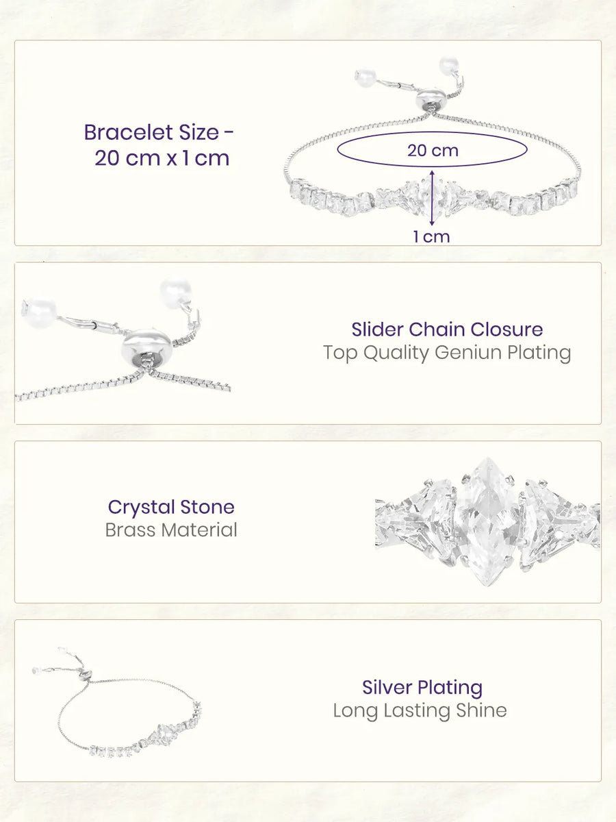 Rodium Plated Couture Bow Bracelet