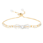 Gold Plated Baguette Bow Bracelet