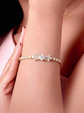 Gold Plated Baguette Bow Bracelet