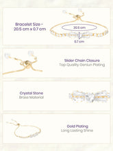 Gold Plated Baguette Bow Bracelet
