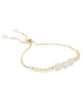 Gold Plated Baguette Bow Bracelet