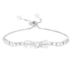 Rodium Plated Baguette Bow Bracelet