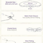 Rodium Plated Baguette Bow Bracelet