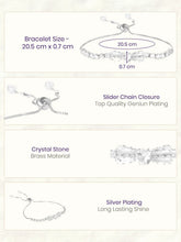 Rodium Plated Baguette Bow Bracelet