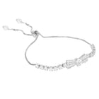 Rodium Plated Baguette Bow Bracelet