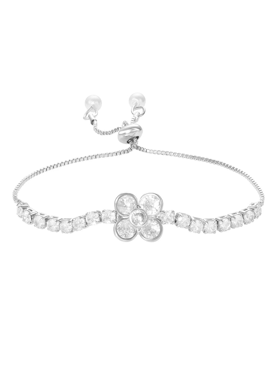 Rodium Plated Petal Luxe Bracelet