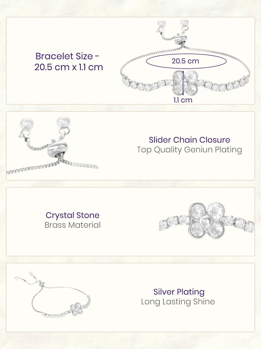 Rodium Plated Petal Luxe Bracelet