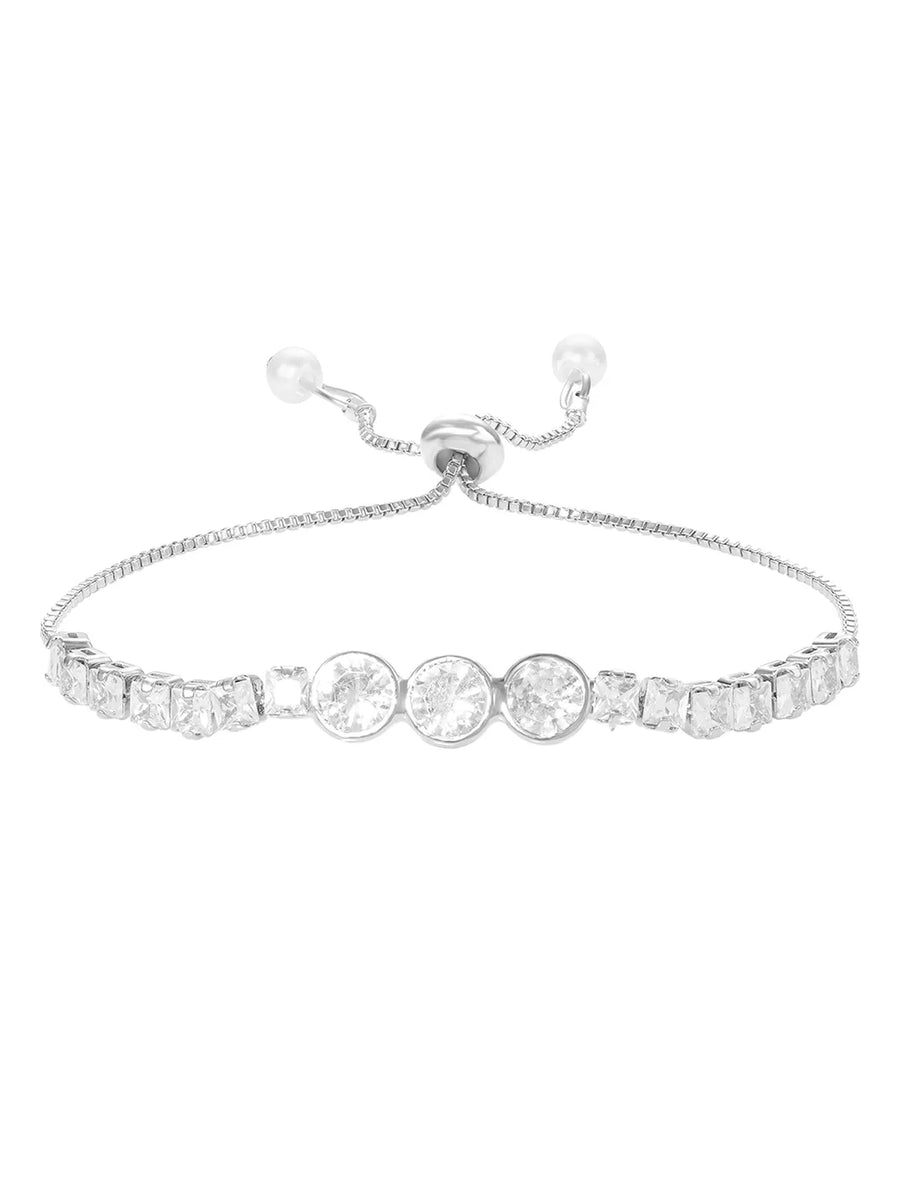 Rodium Plated Trinity Gleam Bracelet