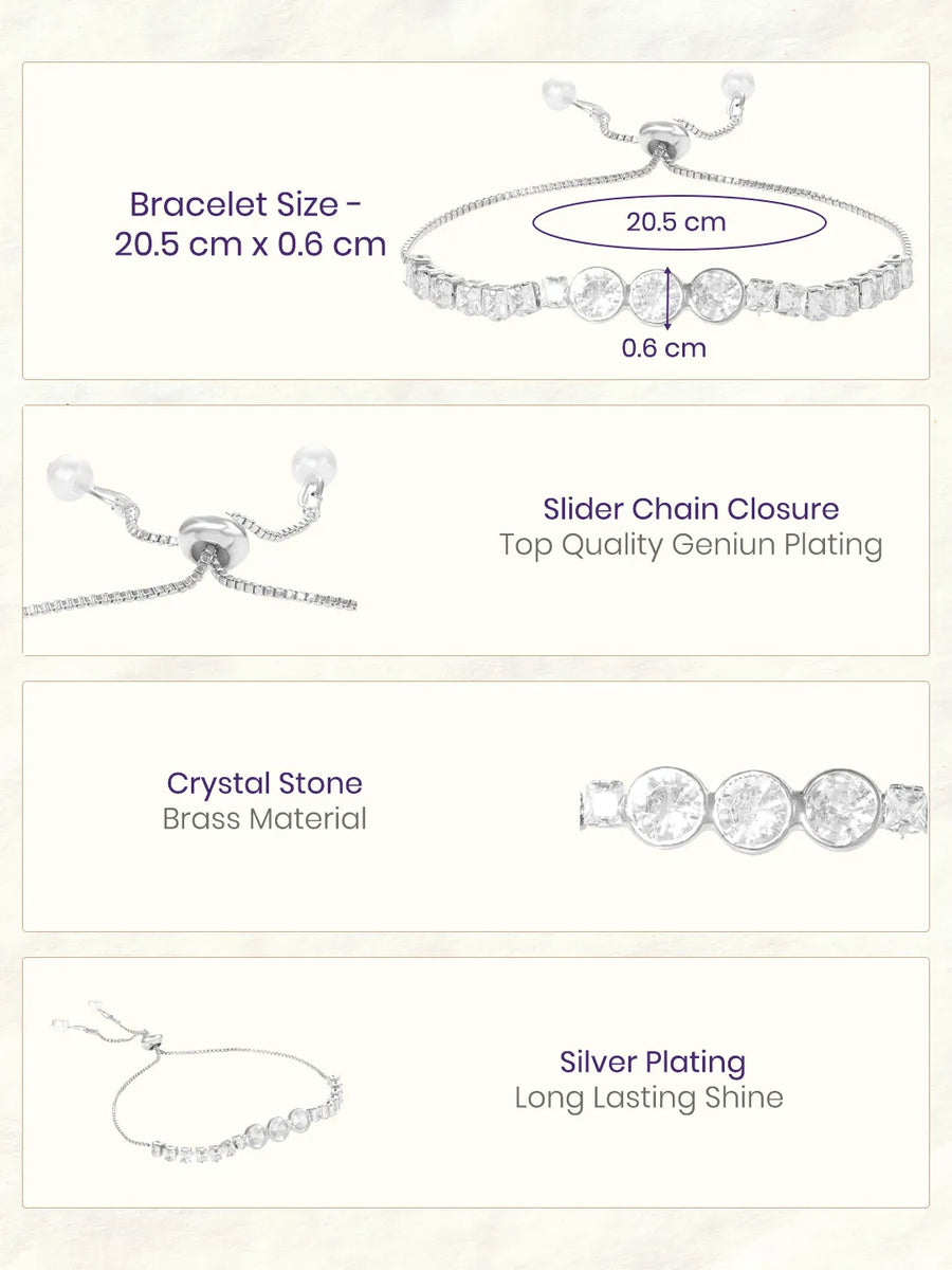 Rodium Plated Trinity Gleam Bracelet