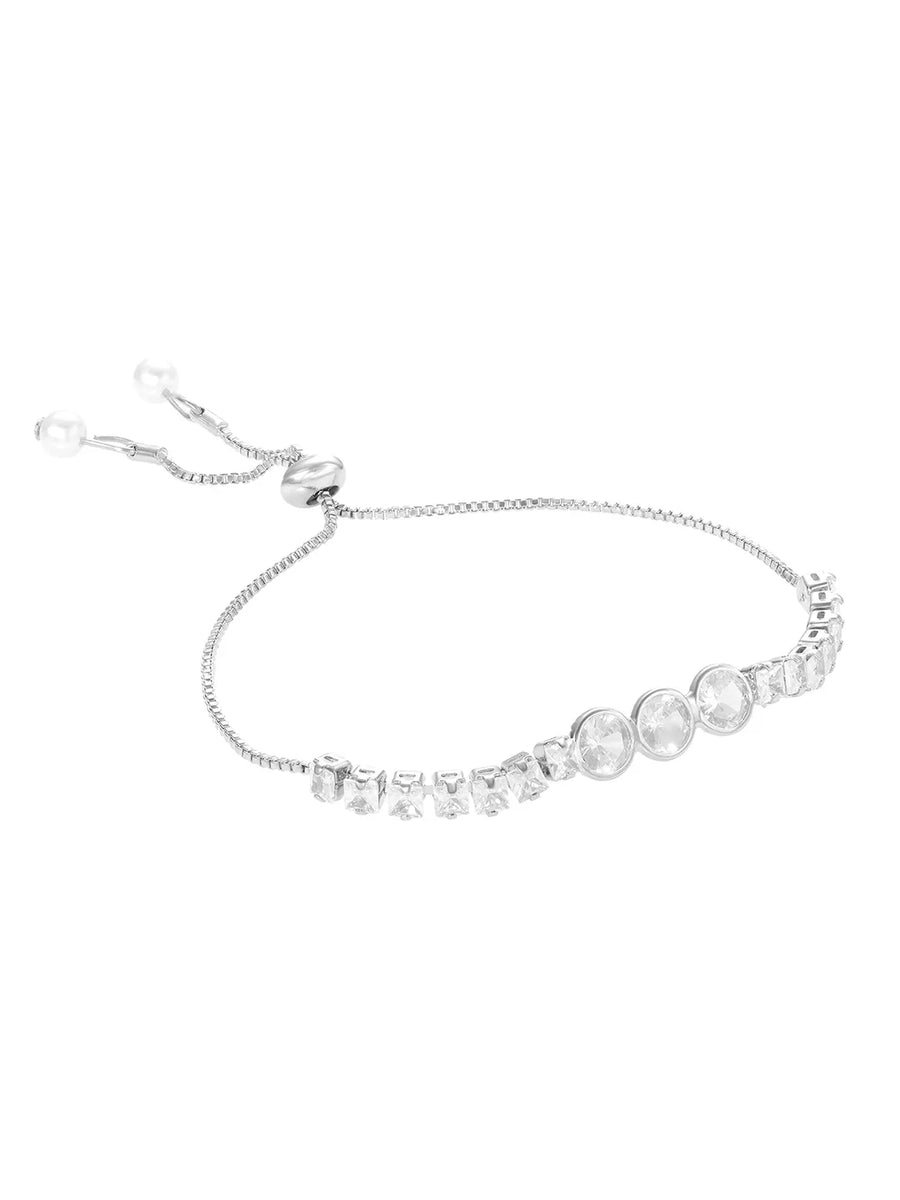 Rodium Plated Trinity Gleam Bracelet