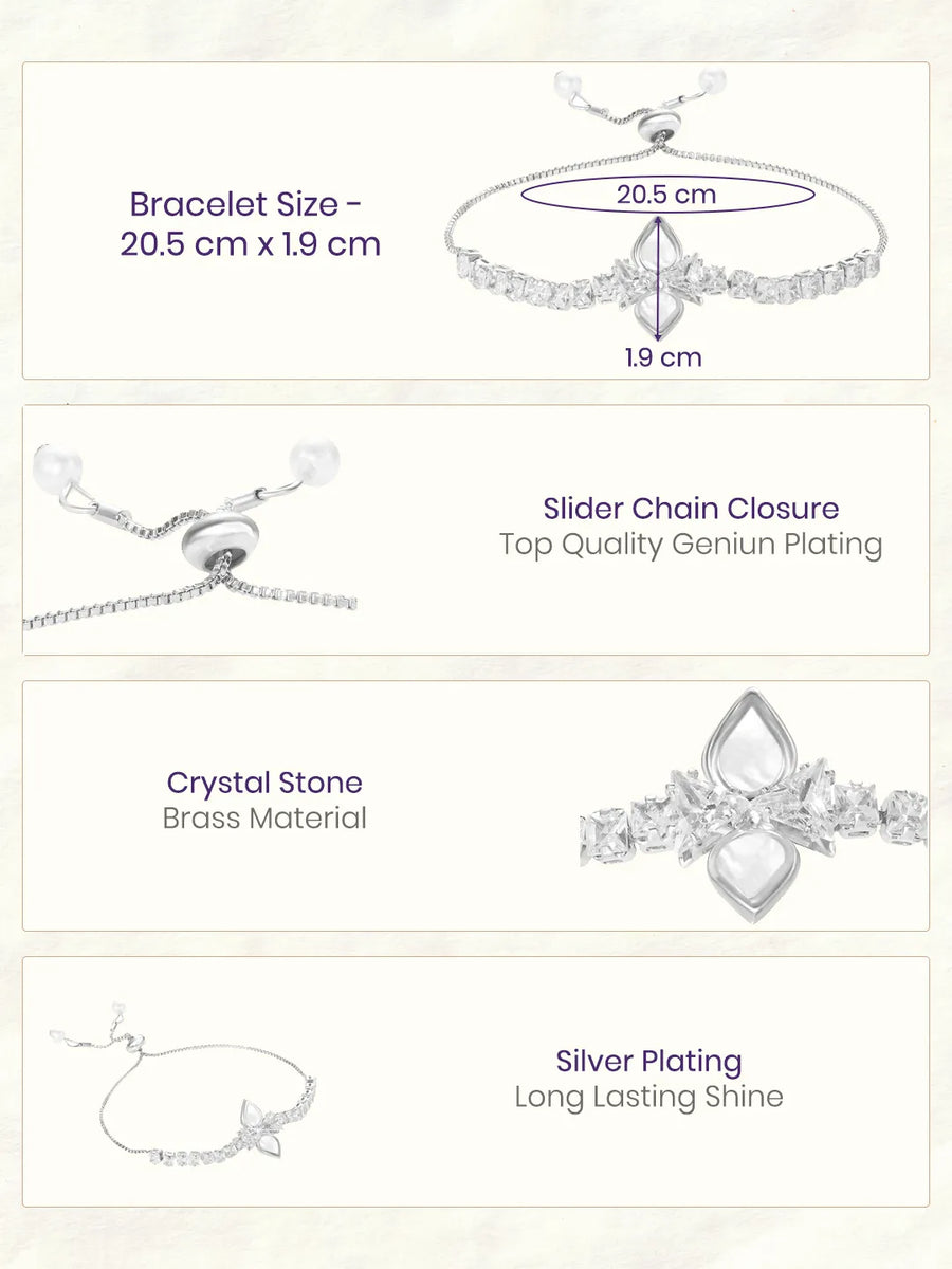 Rodium Plated Bloom Aura Bracelet