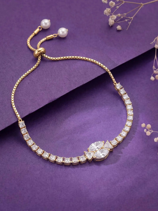 Gold Plated Twin Marquise Bracelet