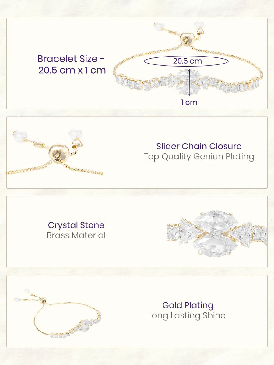 Gold Plated Twin Marquise Bracelet
